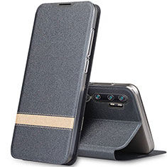 Handytasche Stand Schutzhülle Flip Leder Hülle T01 für Xiaomi Mi Note 10 Pro Grau