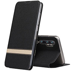 Handytasche Stand Schutzhülle Flip Leder Hülle T01 für Xiaomi Mi Note 10 Schwarz