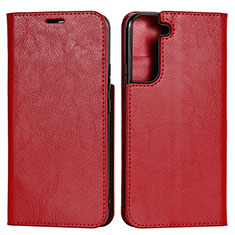 Handytasche Stand Schutzhülle Flip Leder Hülle T01D für Samsung Galaxy S21 FE 5G Rot