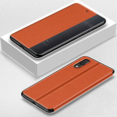 Handytasche Stand Schutzhülle Flip Leder Hülle T02 für Huawei P20 Orange