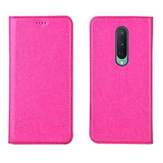 Handytasche Stand Schutzhülle Flip Leder Hülle T02 für OnePlus 8 Pink