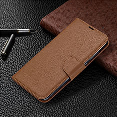 Handytasche Stand Schutzhülle Flip Leder Hülle T02 für Xiaomi Redmi Note 9 Braun