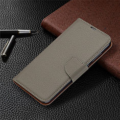 Handytasche Stand Schutzhülle Flip Leder Hülle T02 für Xiaomi Redmi Note 9 Grau