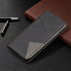 Handytasche Stand Schutzhülle Flip Leder Hülle T02 für Xiaomi Redmi Note 9 Pro Schwarz