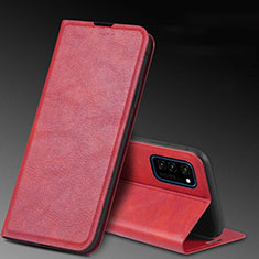 Handytasche Stand Schutzhülle Flip Leder Hülle T04 für Huawei Honor V30 5G Rot