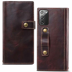 Handytasche Stand Schutzhülle Flip Leder Hülle T04 für Samsung Galaxy Note 20 5G Fuchsie