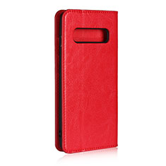 Handytasche Stand Schutzhülle Flip Leder Hülle T04 für Samsung Galaxy S10 Rot