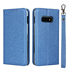 Handytasche Stand Schutzhülle Flip Leder Hülle T04 für Samsung Galaxy S10e Blau