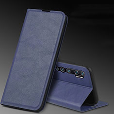 Handytasche Stand Schutzhülle Flip Leder Hülle T04 für Xiaomi Mi Note 10 Blau