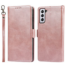 Handytasche Stand Schutzhülle Flip Leder Hülle T04D für Samsung Galaxy S22 Plus 5G Rosegold