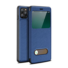 Handytasche Stand Schutzhülle Flip Leder Hülle T05 für Apple iPhone 12 Pro Blau