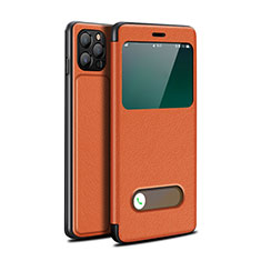Handytasche Stand Schutzhülle Flip Leder Hülle T05 für Apple iPhone 12 Pro Max Orange
