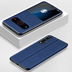 Handytasche Stand Schutzhülle Flip Leder Hülle T05 für Huawei Nova 5 Blau