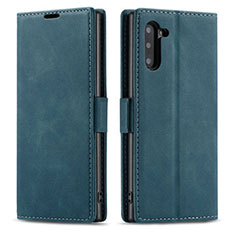 Handytasche Stand Schutzhülle Flip Leder Hülle T05 für Samsung Galaxy Note 10 Blau