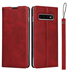 Handytasche Stand Schutzhülle Flip Leder Hülle T05 für Samsung Galaxy S10 5G Rot