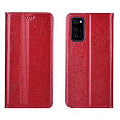 Handytasche Stand Schutzhülle Flip Leder Hülle T06 für Huawei Honor V30 5G Rot