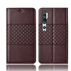 Handytasche Stand Schutzhülle Flip Leder Hülle T06 für Xiaomi Mi Note 10 Pro Braun