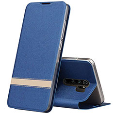 Handytasche Stand Schutzhülle Flip Leder Hülle T06 für Xiaomi Redmi Note 8 Pro Blau