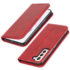 Handytasche Stand Schutzhülle Flip Leder Hülle T06D für Samsung Galaxy S21 Plus 5G Rot