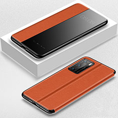 Handytasche Stand Schutzhülle Flip Leder Hülle T07 für Huawei P40 Orange
