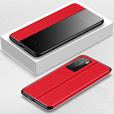 Handytasche Stand Schutzhülle Flip Leder Hülle T07 für Huawei P40 Rot