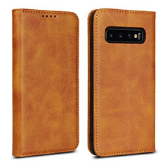 Handytasche Stand Schutzhülle Flip Leder Hülle T07 für Samsung Galaxy S10 5G Orange