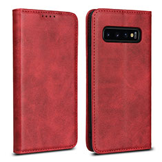 Handytasche Stand Schutzhülle Flip Leder Hülle T07 für Samsung Galaxy S10 Rot
