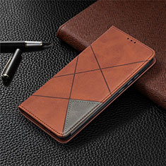 Handytasche Stand Schutzhülle Flip Leder Hülle T07 für Xiaomi Redmi 9A Braun