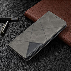 Handytasche Stand Schutzhülle Flip Leder Hülle T07 für Xiaomi Redmi 9A Grau