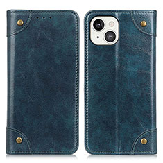 Handytasche Stand Schutzhülle Flip Leder Hülle T08 für Apple iPhone 14 Blau