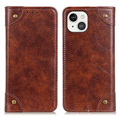 Handytasche Stand Schutzhülle Flip Leder Hülle T08 für Apple iPhone 14 Braun