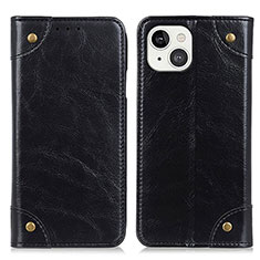 Handytasche Stand Schutzhülle Flip Leder Hülle T08 für Apple iPhone 14 Schwarz