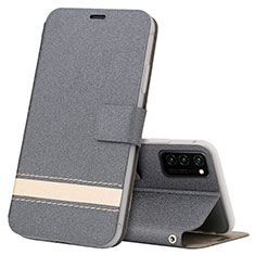 Handytasche Stand Schutzhülle Flip Leder Hülle T08 für Huawei Honor V30 5G Grau