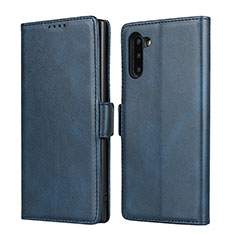 Handytasche Stand Schutzhülle Flip Leder Hülle T08 für Samsung Galaxy Note 10 5G Blau