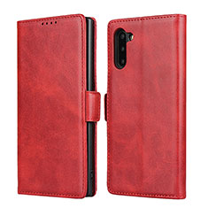 Handytasche Stand Schutzhülle Flip Leder Hülle T08 für Samsung Galaxy Note 10 5G Rot