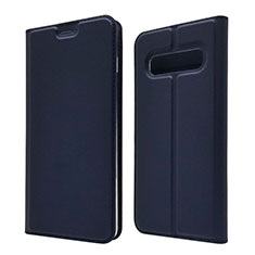 Handytasche Stand Schutzhülle Flip Leder Hülle T08 für Samsung Galaxy S10 5G Blau
