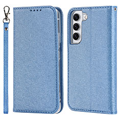 Handytasche Stand Schutzhülle Flip Leder Hülle T08D für Samsung Galaxy S22 Plus 5G Blau