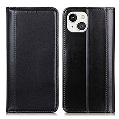 Handytasche Stand Schutzhülle Flip Leder Hülle T09 für Apple iPhone 14 Schwarz
