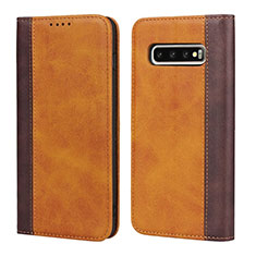 Handytasche Stand Schutzhülle Flip Leder Hülle T09 für Samsung Galaxy S10 5G Orange