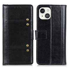 Handytasche Stand Schutzhülle Flip Leder Hülle T10 für Apple iPhone 14 Schwarz