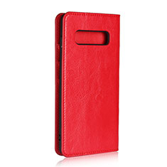 Handytasche Stand Schutzhülle Flip Leder Hülle T10 für Samsung Galaxy S10 Plus Rot