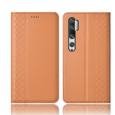 Handytasche Stand Schutzhülle Flip Leder Hülle T10 für Xiaomi Mi Note 10 Orange