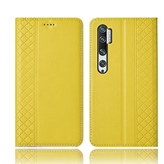 Handytasche Stand Schutzhülle Flip Leder Hülle T10 für Xiaomi Mi Note 10 Pro Gelb