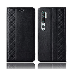 Handytasche Stand Schutzhülle Flip Leder Hülle T10 für Xiaomi Mi Note 10 Schwarz
