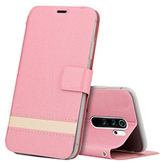 Handytasche Stand Schutzhülle Flip Leder Hülle T10 für Xiaomi Redmi Note 8 Pro Rosa