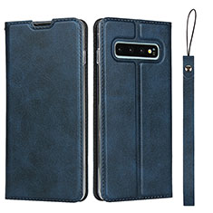 Handytasche Stand Schutzhülle Flip Leder Hülle T11 für Samsung Galaxy S10 Plus Blau
