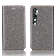 Handytasche Stand Schutzhülle Flip Leder Hülle T12 für Xiaomi Mi Note 10 Pro Grau