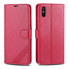 Handytasche Stand Schutzhülle Flip Leder Hülle T12 für Xiaomi Redmi 9A Rot