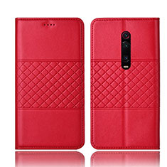 Handytasche Stand Schutzhülle Flip Leder Hülle T15 für Xiaomi Redmi K20 Pro Rot