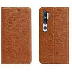Handytasche Stand Schutzhülle Flip Leder Hülle T16 für Xiaomi Mi Note 10 Orange